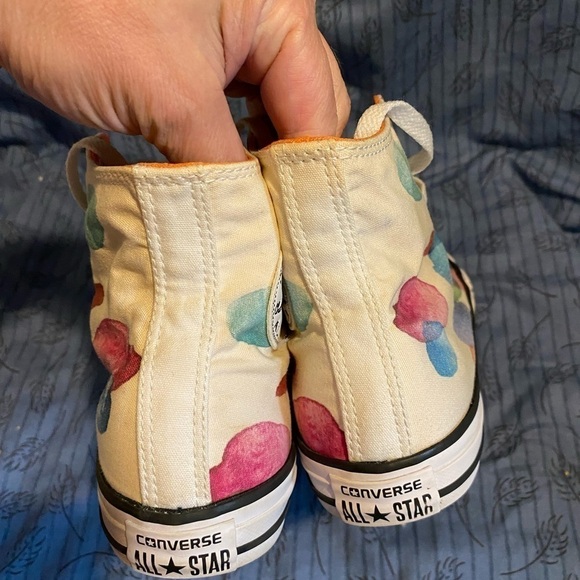 Watercolor high top converse all star sneakers junior 5 women’s 6.5 - Picture 5 of 7